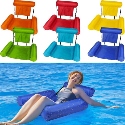 inflatable water hammock adult pool float lounge chair durable pvc material vibrant mixed colors comfortable for swimming poolside relaxation floats for pool swimming accessories functional float high quality construction