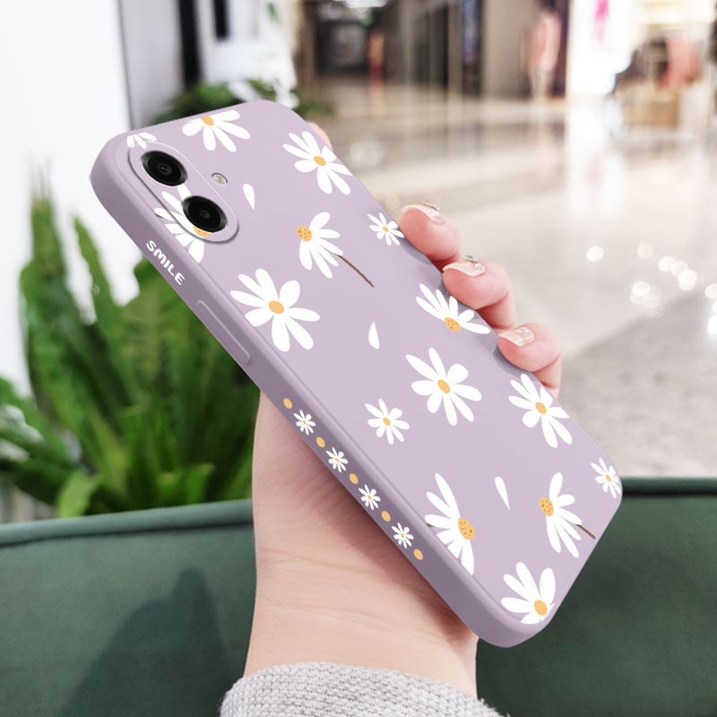 TEMU Funda para Teléfono - Carcasa Blanda para Samsung Galaxy A17, A07, A57, A37 con Diseño de Margarita Suave, Diseñada para Prevenir Caídas
