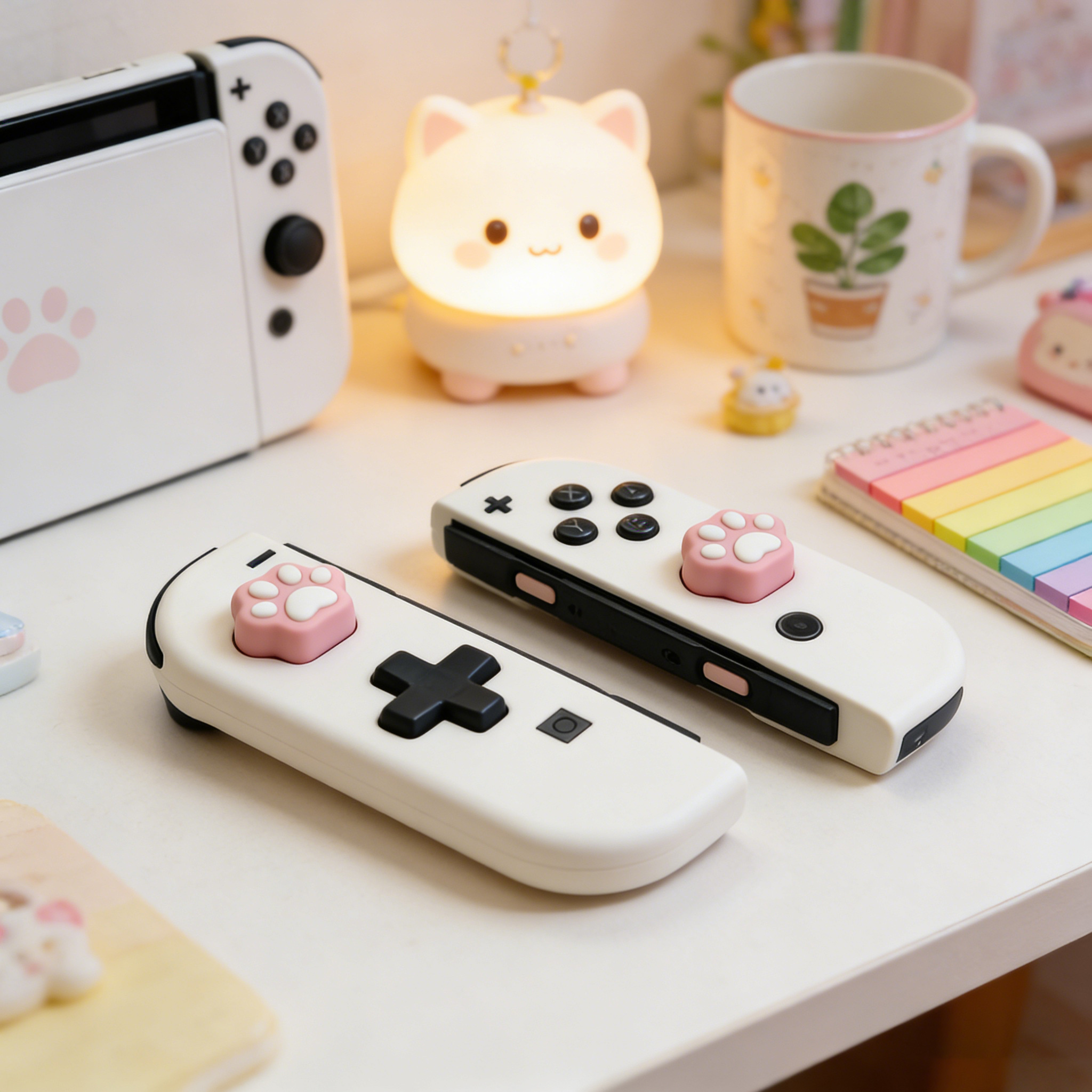 2pcs Cat Paw Joystick Covers for Switch Controllers