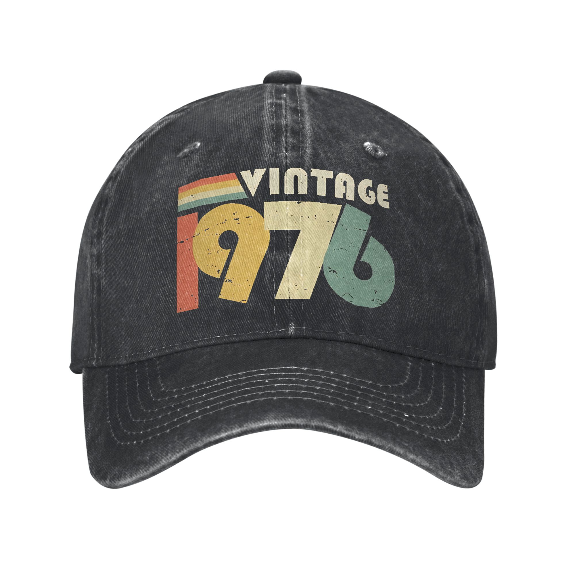 TEMU Washed Baseball Cap Vintage 1976 50th Birthday Gift Aged 50 Years Hip Hop Hats For Men Adult Baseball Caps