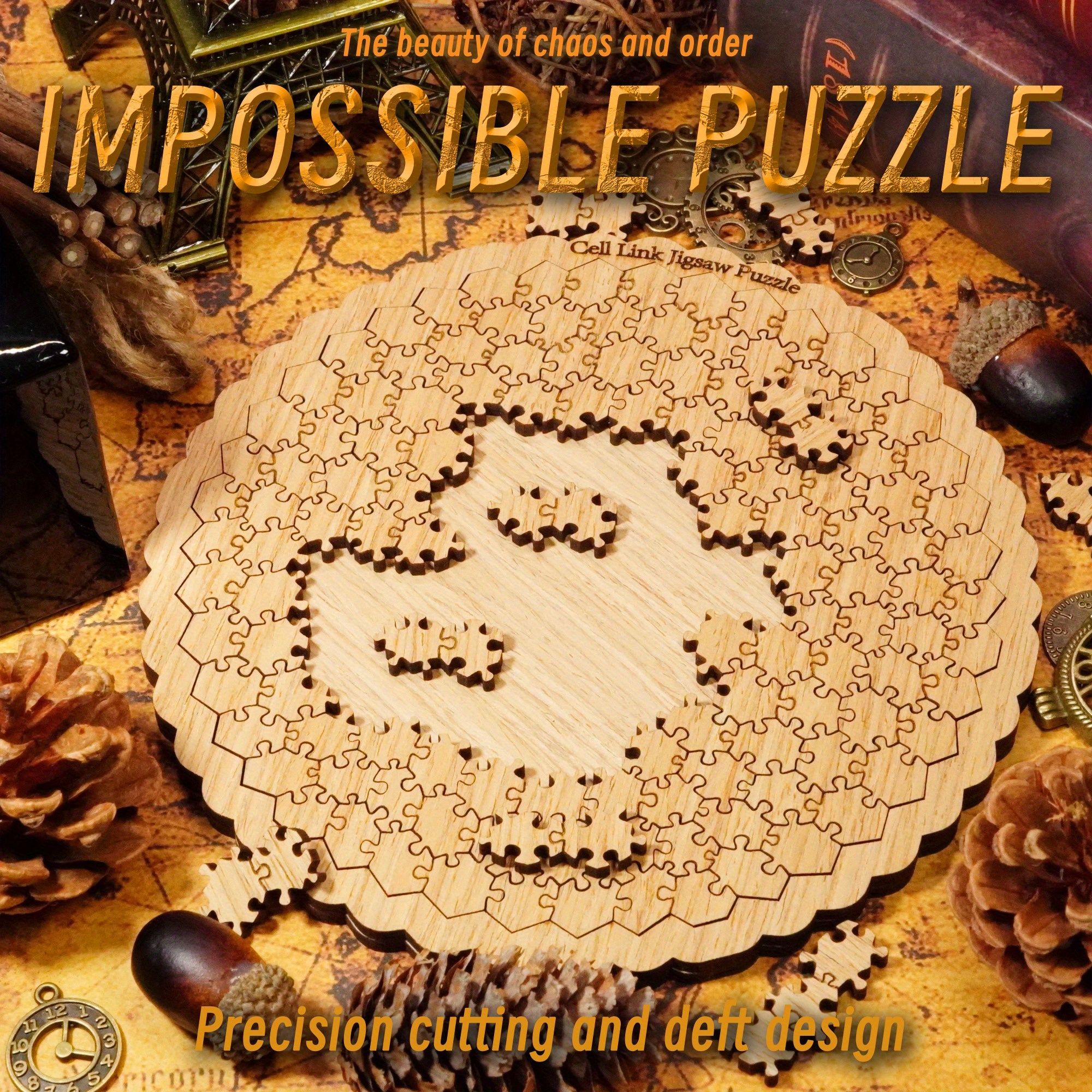 New Wooden Puzzle "", Medium And High Difficulty Puzzle Type Puzzle, Suitable For Commemorative Gifts For Holidays And Birthdays