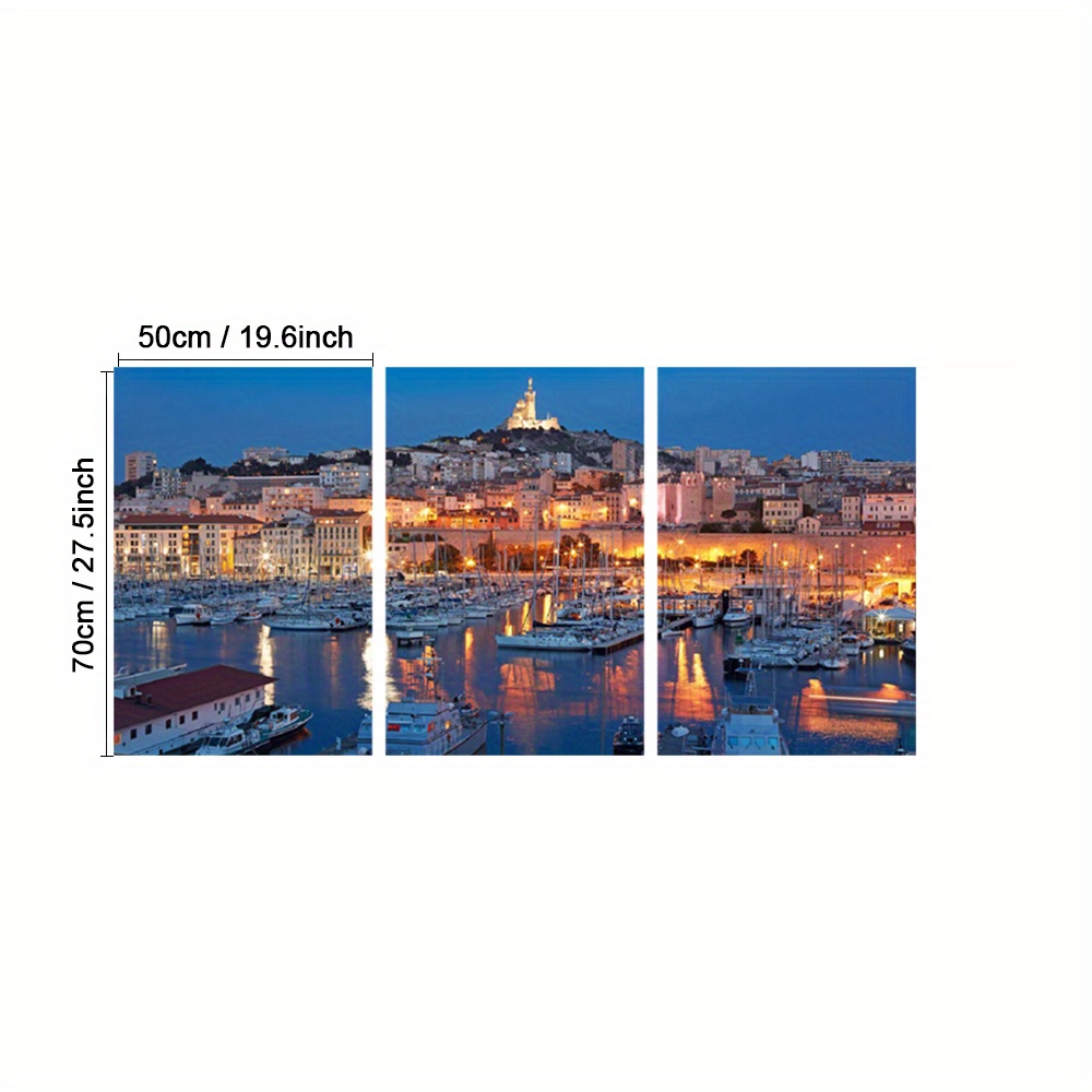 TEMU 2D Plat, 2D Plat, œuvres d'art intitulées ' sur toile de la rade de au | Basilique de & Art mural de paysage ' pour décorer , bureau, salle de