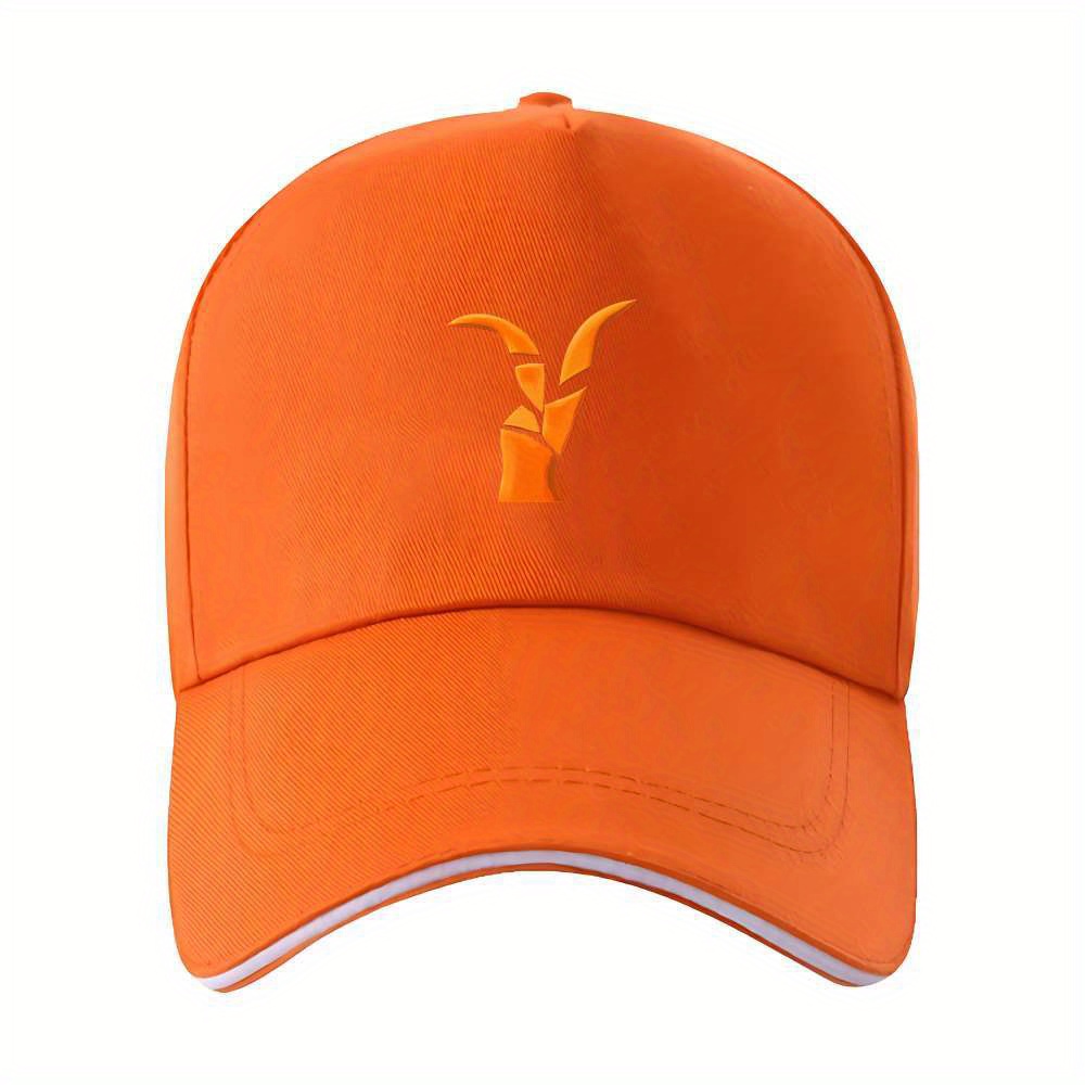 TEMU 1pc Casquette Baseball Minimaliste à Motif Orange Cassé, Unisexe, Adaptée à Toutes Saisons, Bonnet de Voyage ou Pêche