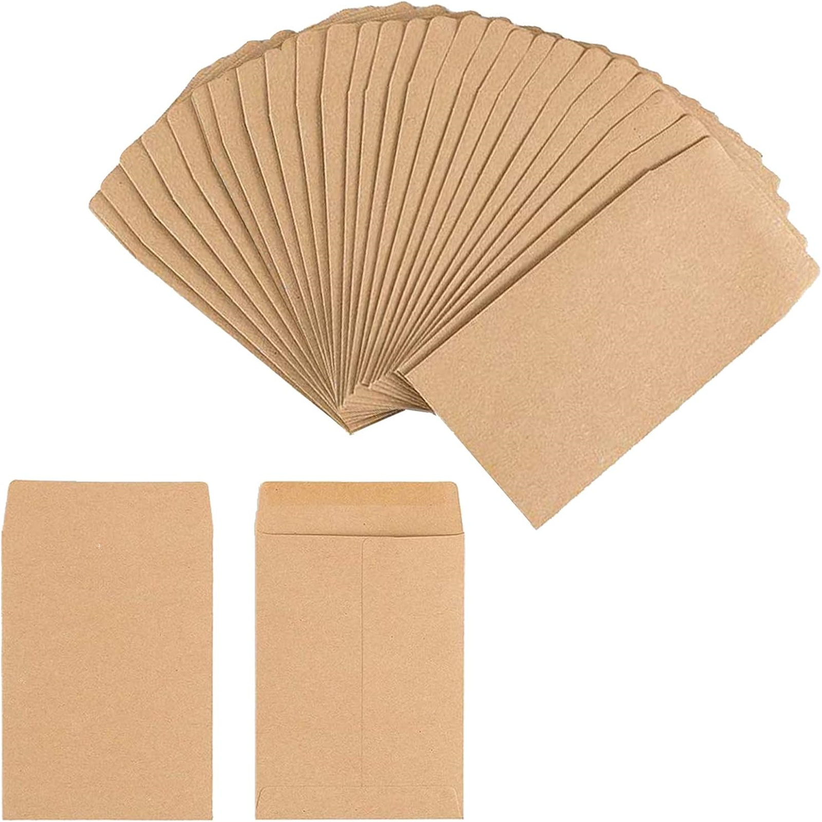 TEMU 300pcs Self-sealing Paper Seed Envelopes With Adhesive Backing - Small Parts Packets Suitable For,, Stamps, Wedding Favors, Garden & Office