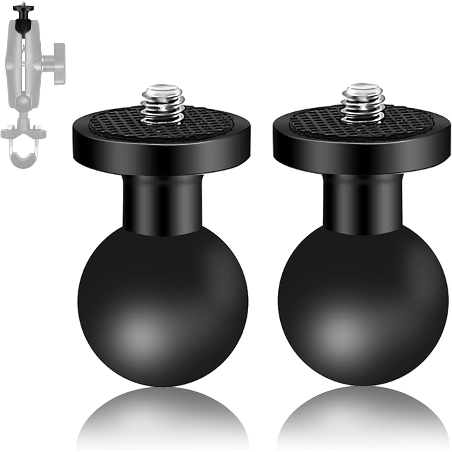 TEMU 2pcs Aluminum Alloy 1" Ball Mount Adapter With 1/4"-20 Threaded Stud For 1 X3, X2, X, R, Rs Action Camera, Compatible With Ball Head Mounts B