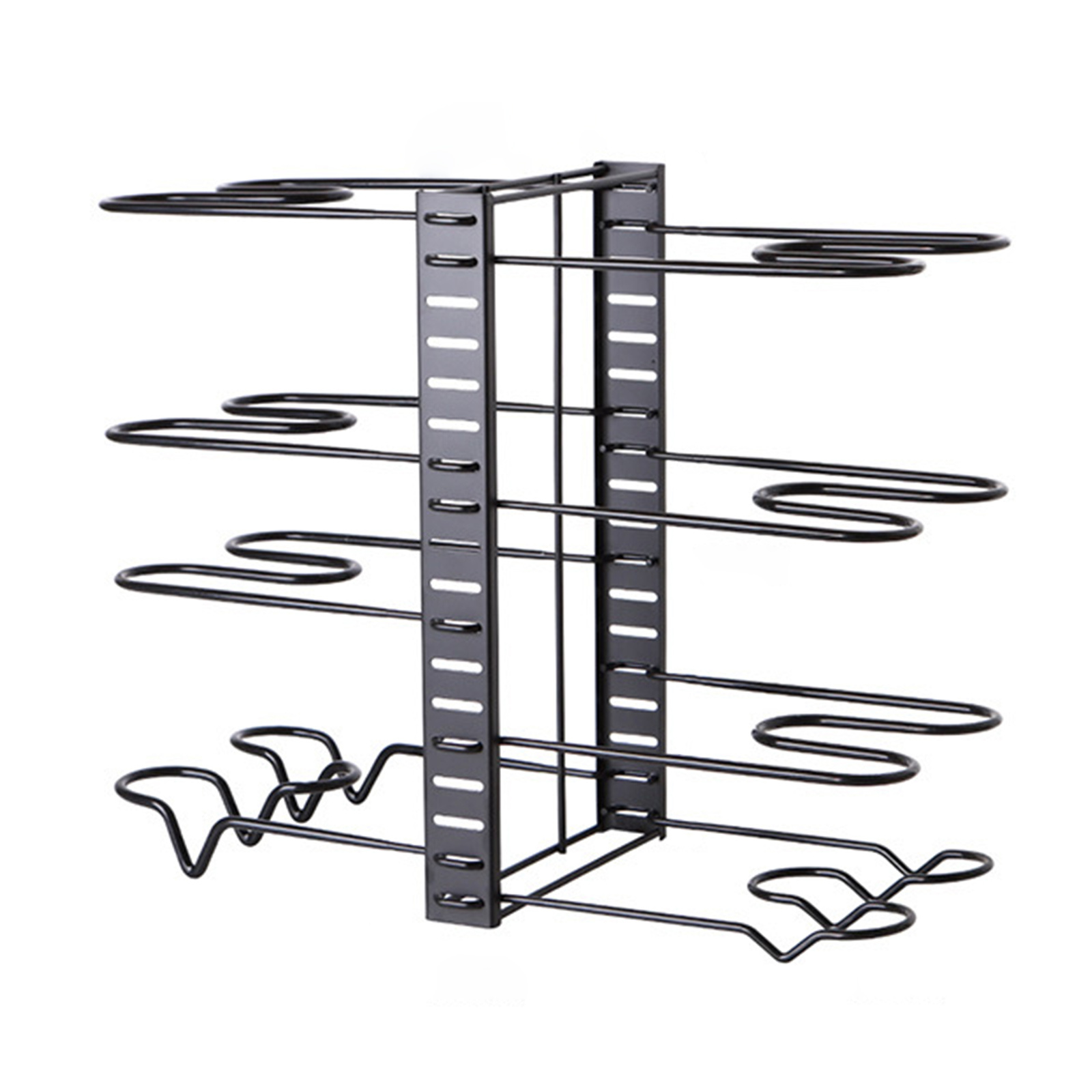 8- Tier Adjustable Pot And Pan Organizer Rack- Space- Cabinet Storage, Tool- In , Sturdy Construction Holds Pots/ Pans/ Upright, Compatible With Kitchen Cabinets, Pantries, Small Kitchens