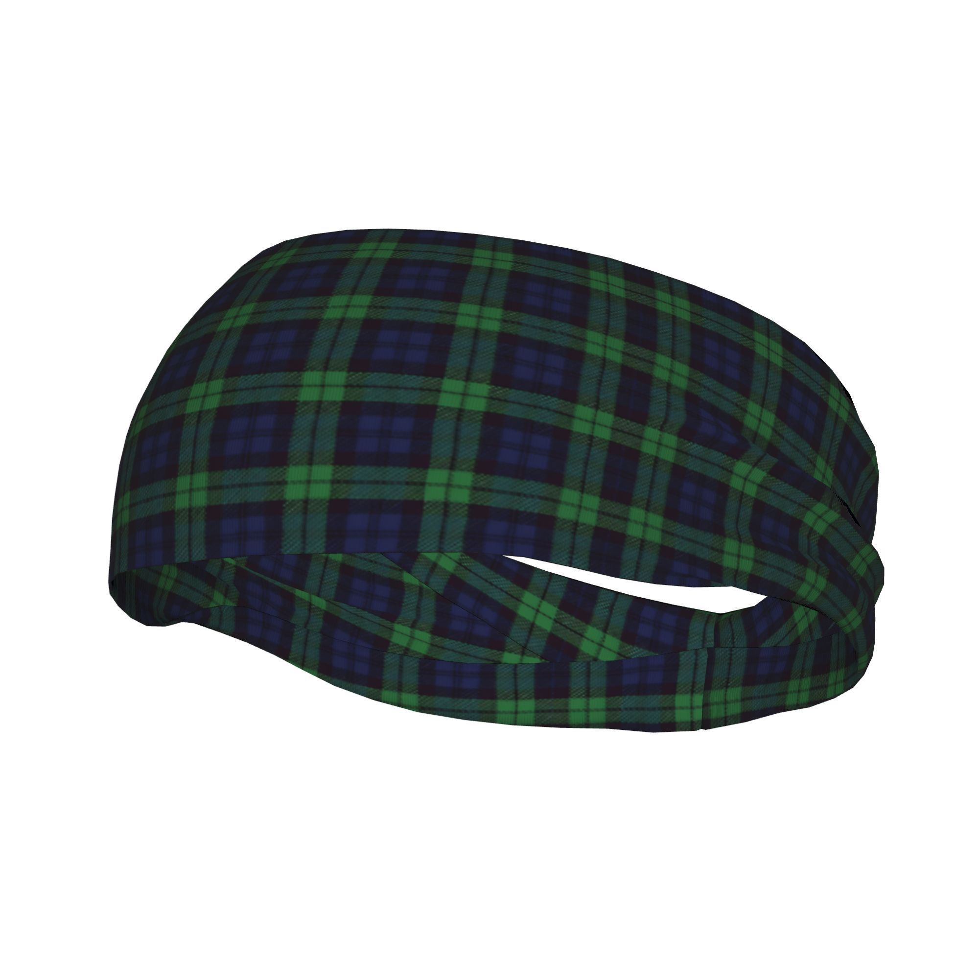 TEMU Green And Black Tartan Durable Headband 2d Print Design Comfortable Exercise Hair Accessory Moisture Wicking Material Lightweight For Events