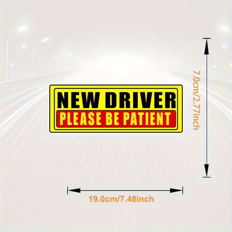 TEMU 3pcs - 7.5-inch Large Durable Pvc Sticker - Waterproof And Uv Resistant "new Drivers Please " Car And Motorcycle Helmets, Windows, Bumper