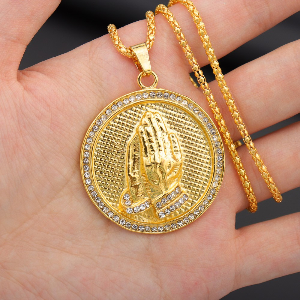 TEMU Simple Hand Men And Women Pendant Couple Necklace Holiday Gift Jewelry