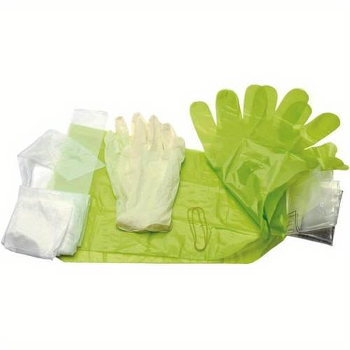 cleaning kit for field skinning handling and gutting shoulder length gloves wrist length latex gloves plastic apron and plastic bag