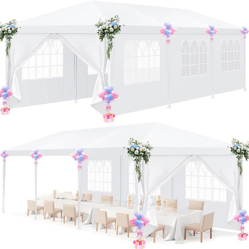 

3×9 Party Tent, Waterproof And Outdoor Tent, Suitable For Party Patio Gazebo, With 8 Removable , Outdoor Sunshade Tent, Sun Protection Outdoor Tent, Waterproof Bbq Wedding Event Tent, White