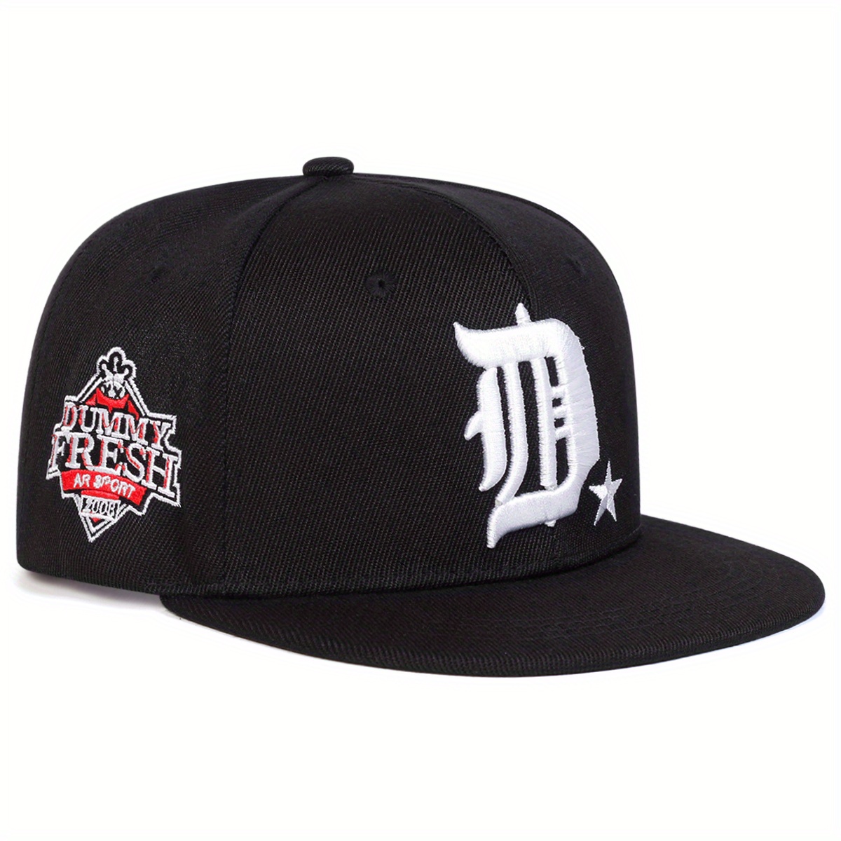 E-shop 1 Herren D-Buchstaben Baseballcap mit Seiten-DUMMY FRESH Hip-, verstellbare Outdoor-Casual-Mütze für Frühling, Herbst, Reisen Strandurlaub