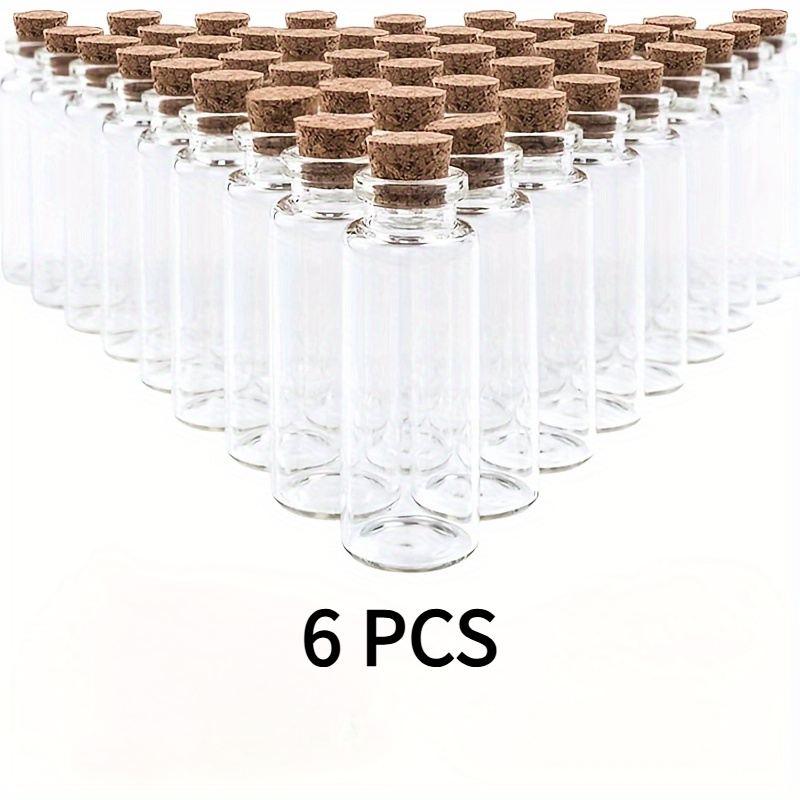 6/12pcs Glass Bottle With Cork Stopper, Wedding Supplies, Wishing Bottle, Drift Bottle, Diy Handicrafts