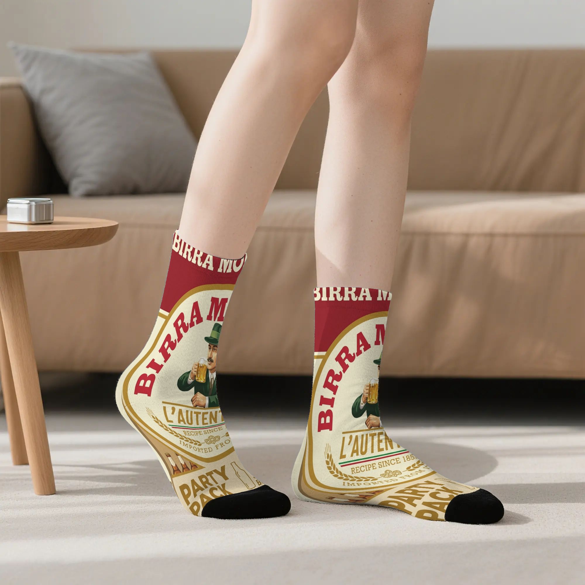 Birra Alentita Party Pack Artistic Print Mid-calf Socks