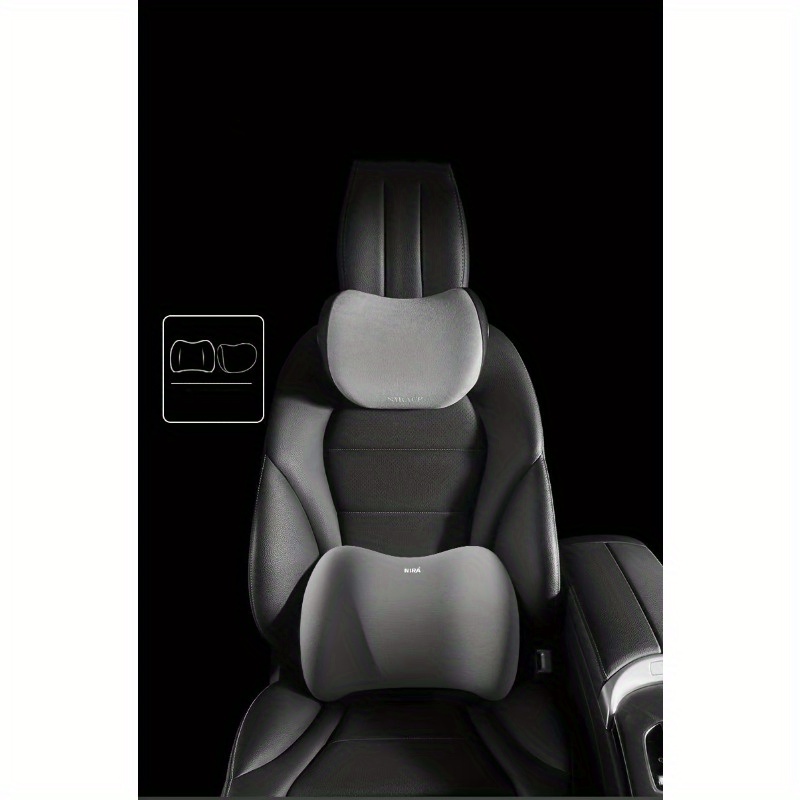 Memory Foam  Seat Backrest and Headrest - Comfortable Neck Pillow and Driver's Seat Lumbar Cushion