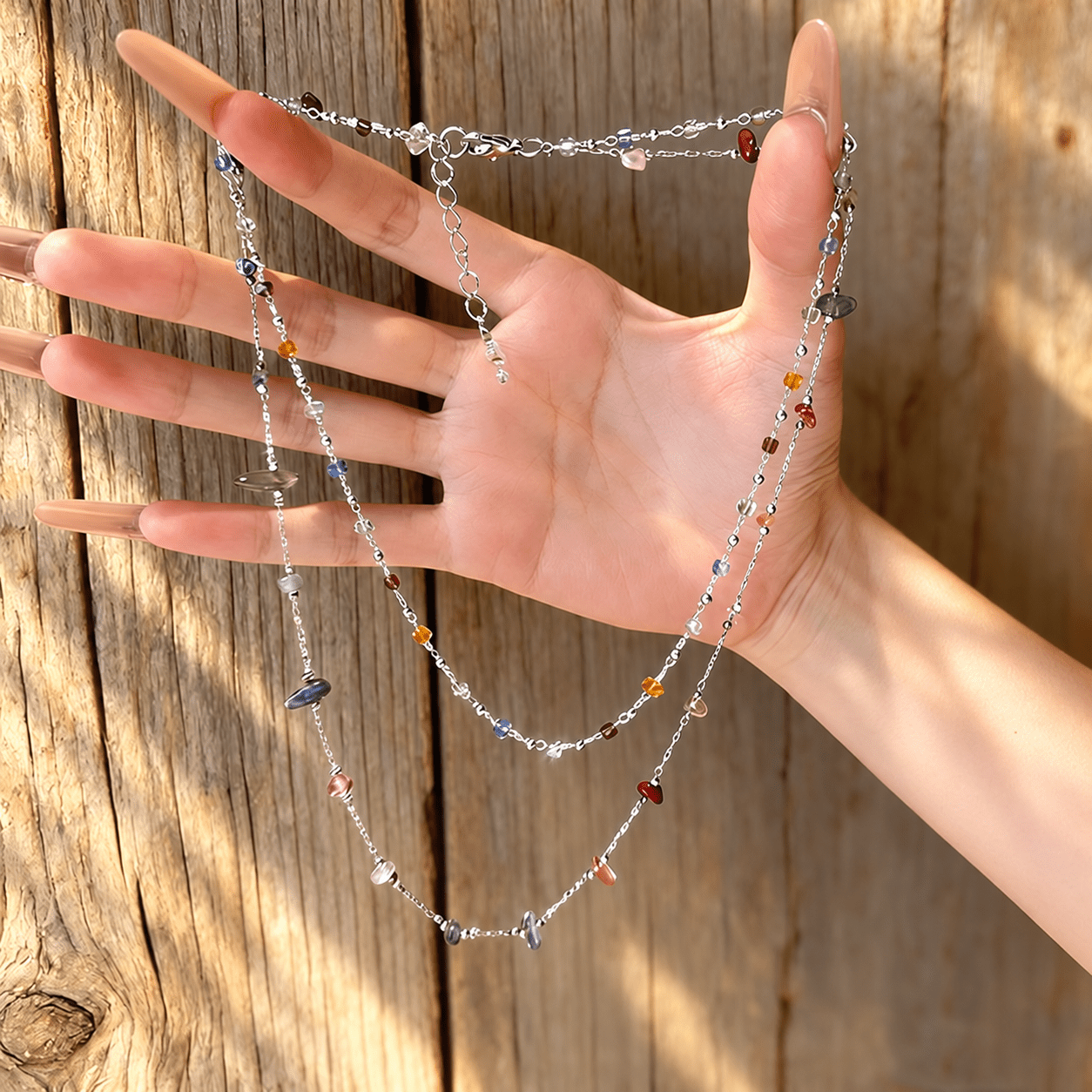 Exquisite Y2K Irregular Colored Artificial Stone Necklace
