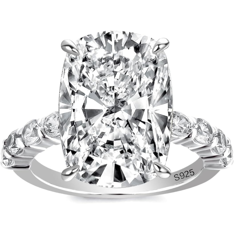 S925 Sterling Silver Moissanite Engagement Ring — Gift for Her
