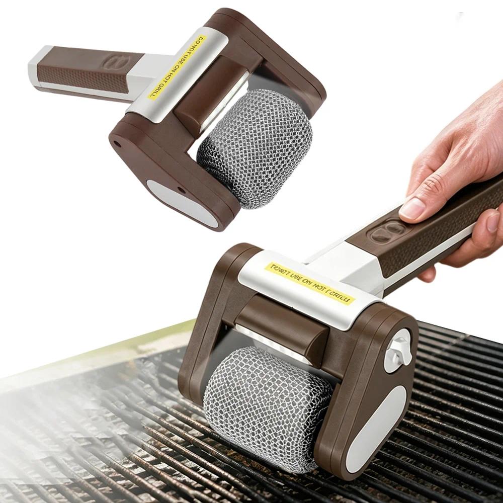 Image of Grill Brush, Bristle-free Roller, Bbq Cleaner For Safe And Efficient Grill Cleaning