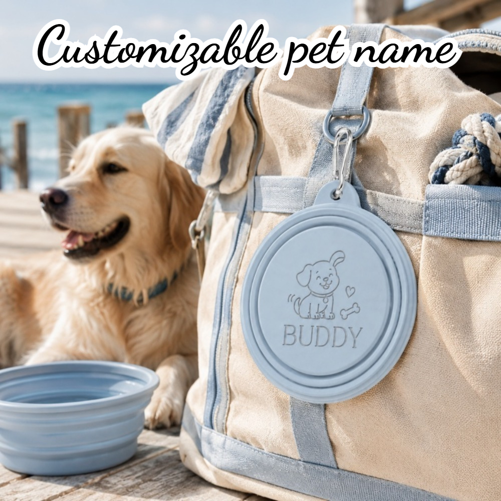 TEMU Pet Bowl, Personalized Foldable Dog Bowl, Cute Travel Bowl, Pet Bowl For Food And Water, A Gift Cats And Dogs