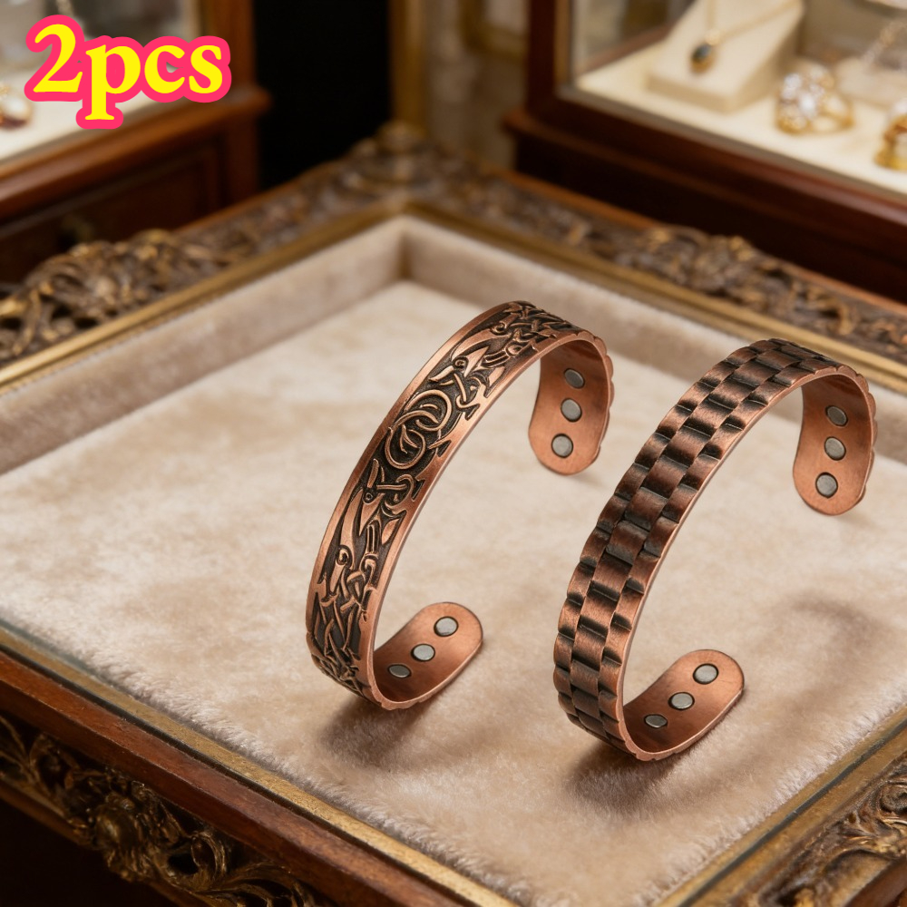 TEMU Tree Of , Set Of 2 â Adjustable Bangle With Exquisite Celtic Knot Pattern, Unisex Jewelry Gift