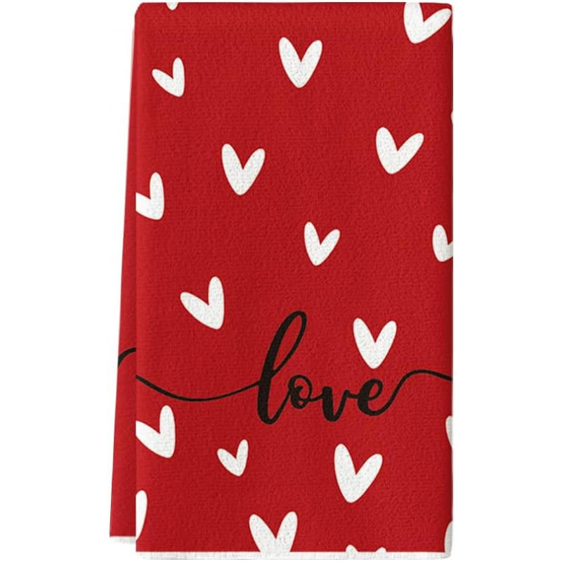 

's Day Towel - Red, Polyester, , For & Bathroom Decor, 18x26