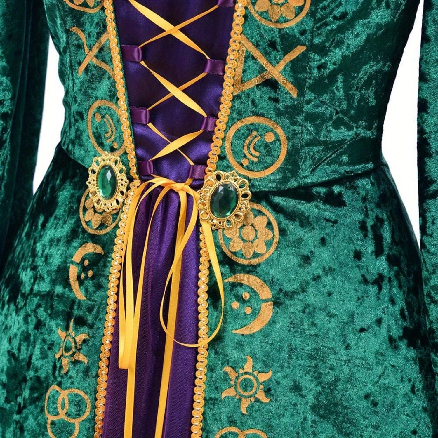 medieval witch costume dress green velvet renaissance robes - Temu
