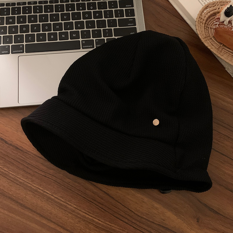 TEMU Korean Large Head Women's Slouchy Hat Autumn Winter Wide Brim Face Maternity Hat Deepened Plus Size Turban Hat