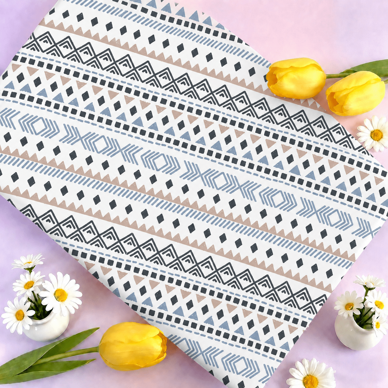 TEMU 1pc -brown-beige Geometric Twill Pattern Fabric, Multiple Sizes Available, Soft And Comfortable Fabric, Diy All-polyester Handmade Fabric,