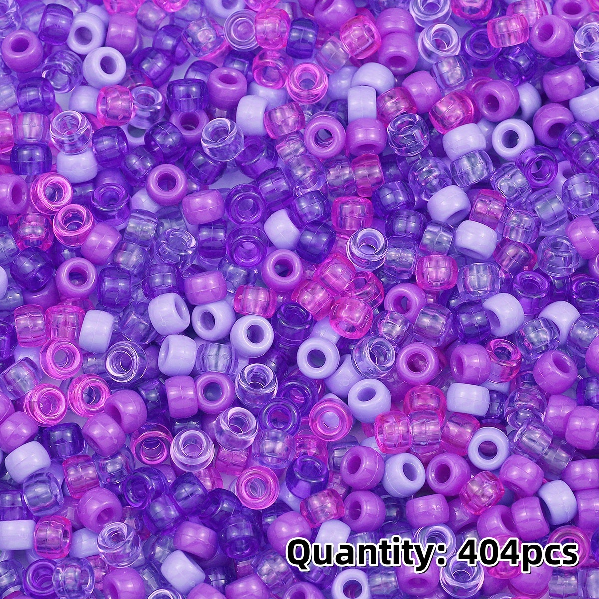 TEMU 202/404 pièces de perles plates acryliques mélangées multicolores 6*9mm, perles à grand trou et assortiments de perles en vrac, accessoires de