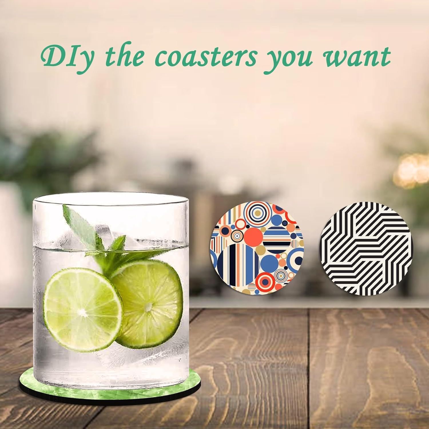 50pcs Customizable Glass Coasters, Durable and Stylish