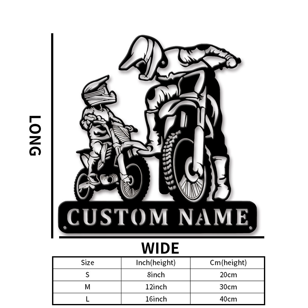 TEMU 1 Custom Metal Sign For Featuring Motocross - A Motorcycle Wall Art Gift For Dads, , For Man Caves, Garages, Or Homes
