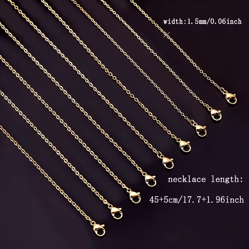 5pcs Stainless Steel O-Shape Chain Necklace Set
