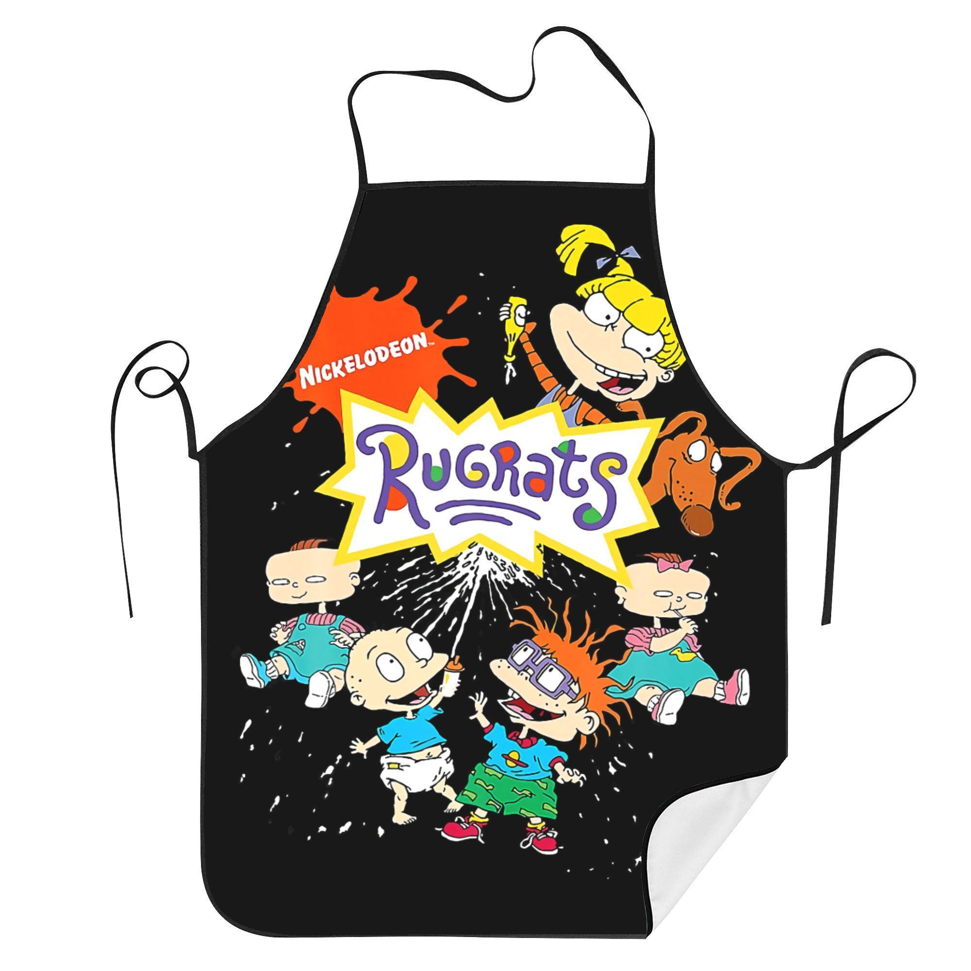 

Cartoon Apron - Vibrant Polyester, Hand-washable, & Restaurant Wear, Black With Character Print