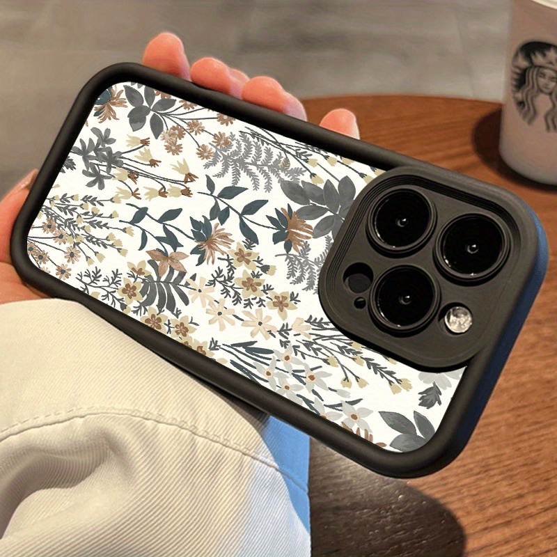 Vintage Floral Art Phone Cover - Soft Silicone, Shockproof, Full-Body Protection for iPhone 16 Pro Max, 15 Plus, 14, 13, 12, 11, XR