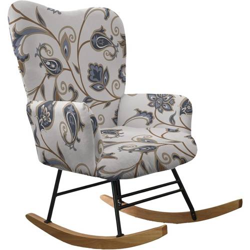 1pc vintage floral print rocking chair recliner cover stretch slipcover with cushioned backrest armrests protector for living room bedroom office hand wash only rocking chair covers bedroom seating elegant seating