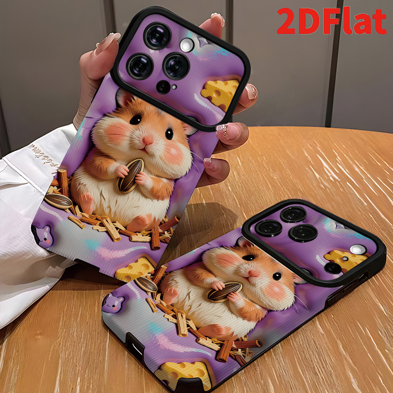 phone case 2d flat   hamster eating     suitable for iphone   air 17 pro 17 pro   16     pro max   plus 15 pro 15 pro max 14 14 plus 14 pro 14 pro max 13 pro max