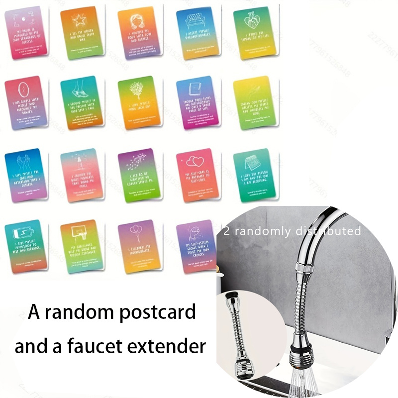 TEMU Extensor de grifo + 1 postal aleatoria, adaptador doméstico de cocina, filtro, protector contra salpicaduras, cabezal de ducha, para lavar