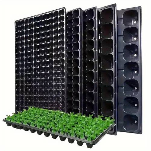 4pcs reusable seedling tray 128 200 seed entry tray thick and durable plastic germination box with drainage holes detachable vegetable pot balcony greenhouse fruit seedling tray set designed for balcony planting