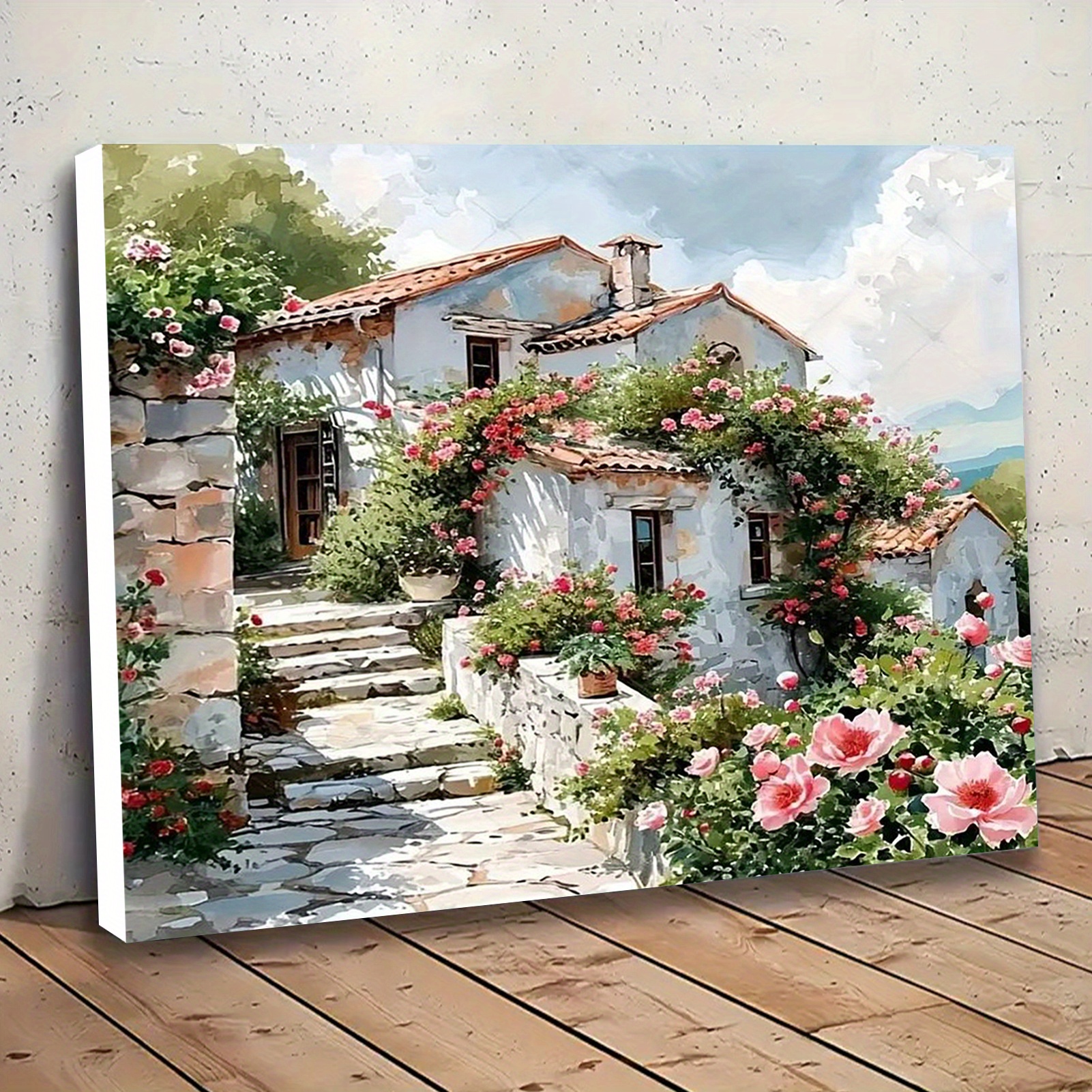 paint by numbers kit for adults beginners canvas stretched on frame 15 5x11 6in 39 5x29 5cm color canvas easy diy garden   acrylic painting set   home decor gifts for birthdays fathers day mothers day christmas