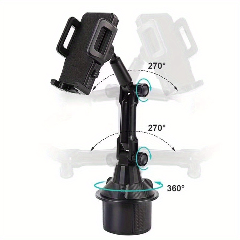 TEMU Car Phone Holder Water Cup Holder Mount Car Interior Accessories Antislip Adjustable Long Tube Cell Navigation Support