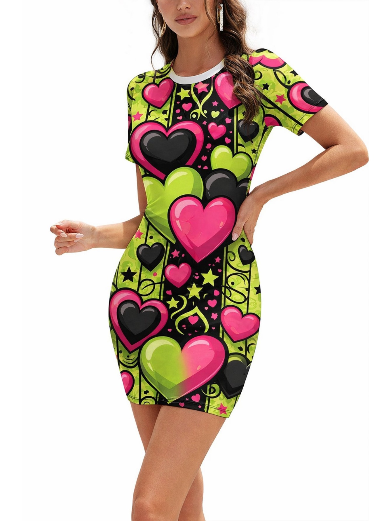 dresses with hearts sold on Temu United States