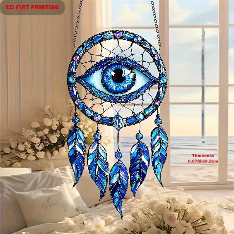 E-shop 2D-Flach, Ganzjährig, ., Acryl-Böser--Traumfänger-Sonnenfänger, Ästhetische Wandkunst, Schützender spiritueller Gegenstand, Romantische
