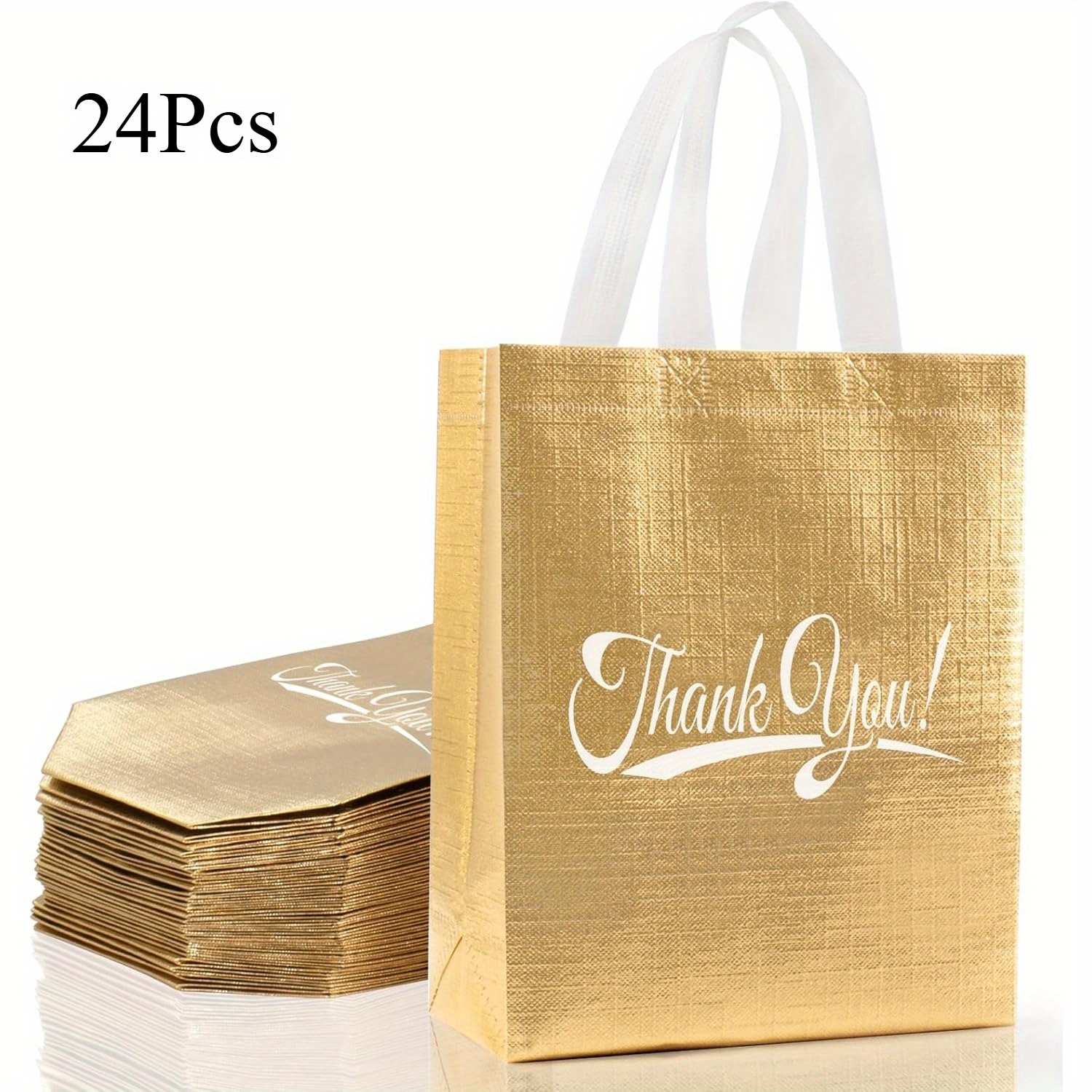 TEMU pièces, sacs cadeaux remerciements avec poignées, sacs cadeaux remerciements réutilisables, sacs pliants non tissés, adaptés aux , aux achats,