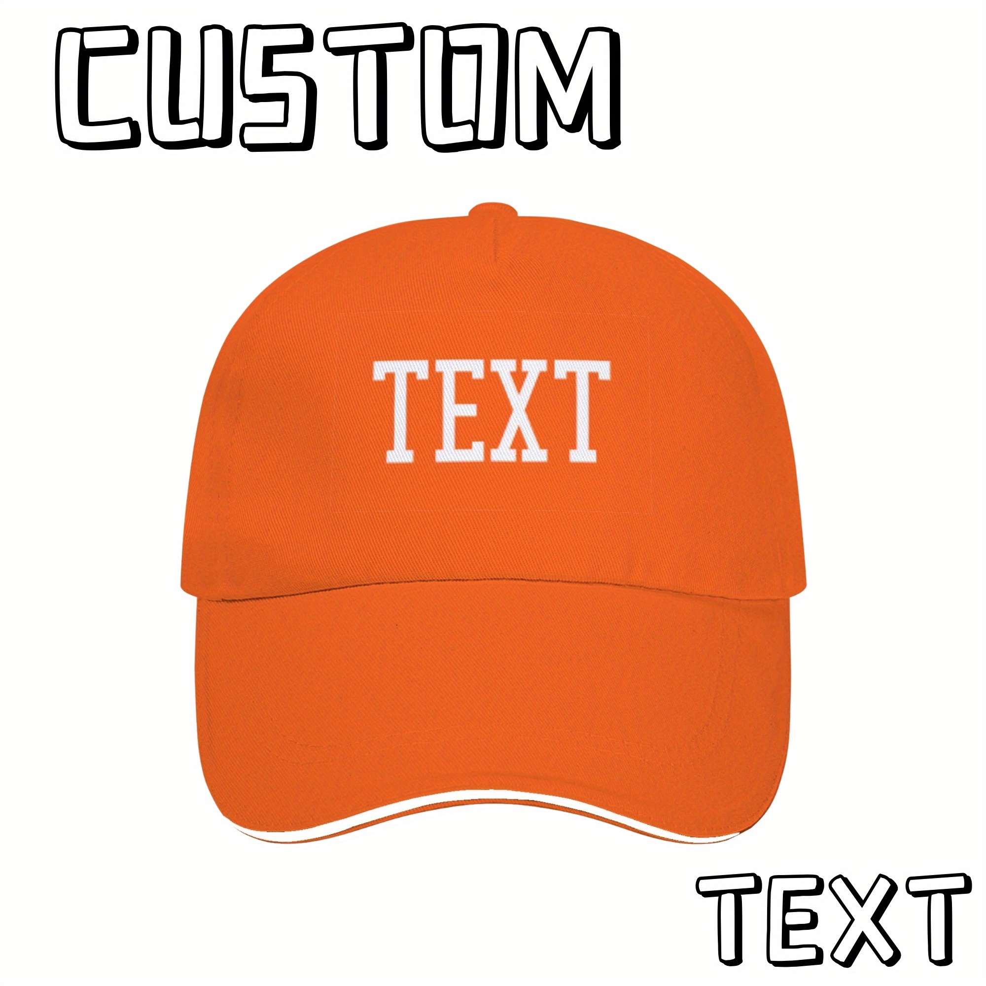 TEMU [customization] Personalized Fashion Men Women Diy Baseball Outdoor Adjustable Duckbill Suitable For Street Wear And, Tennis And Golf, Daily