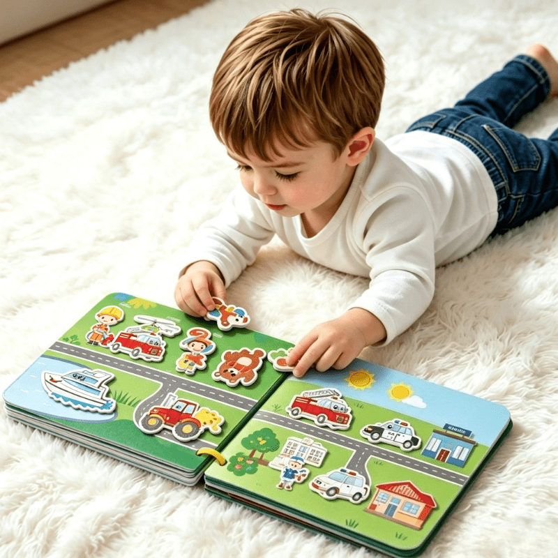 Reusable Busy Book with Stickers and Pasteable Pages