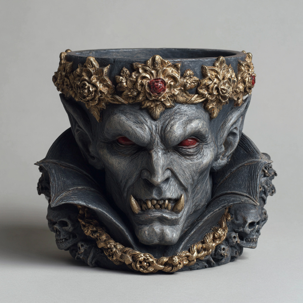 molde de silicona para corona de   - molde 3d gótico para macetas y frascos de almacenamiento | diseño   con cabeza de  , corona y calaveras | silicona flexible   calidad:   de quitar, reutilizable, resistente al   | compatible con resina