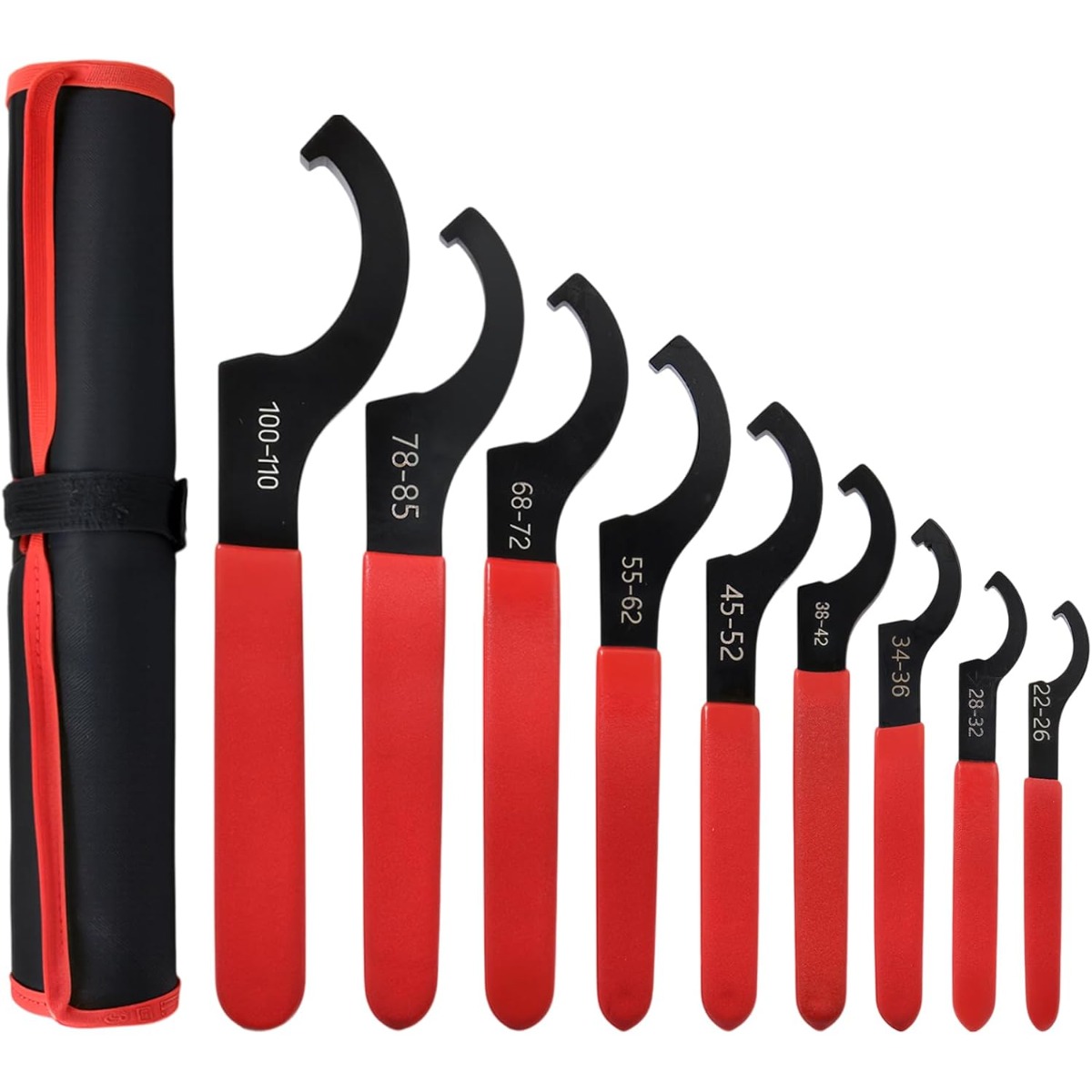 TEMU 9pcs Adjustment Spanner Wrench Set Non-slip Spanner Wrench Set Shock Wrench Adjustable Spanners For Most Car And Motorcycle Coil Over Shock