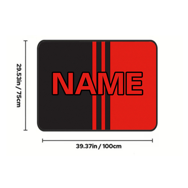 TEMU 1pc Personalized Car Trunk Mat Compatible For All - Name/text & Colorful Striped Design, Soft Fabric Fit Trunk Liner, Auto Accessory Gift (add )
