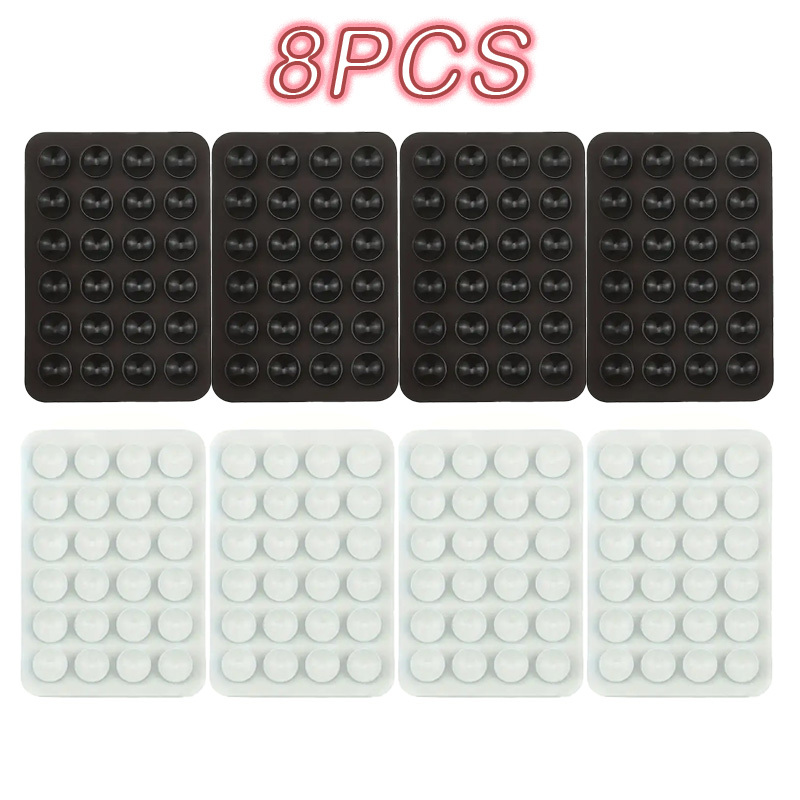 TEMU 8pcs Silicone Suction Cup Set, Random Colors, Colorful Color Options, Multi-functional Phone And Tablet Stand, Universal Compatibility, ,