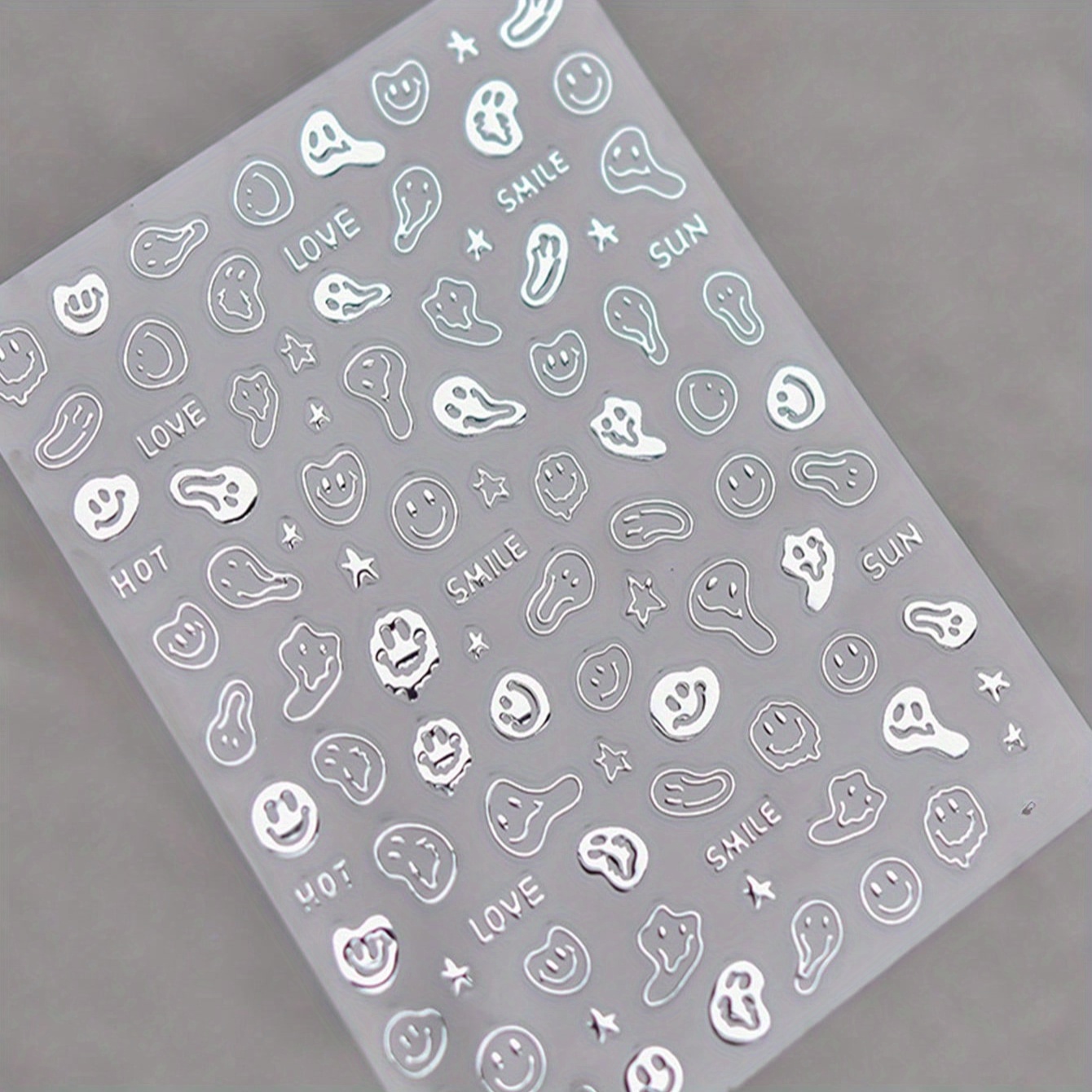 Image of 1pc Melting Nail Stickers Charm Art 3d Embossed Y2k Nail Art Decoration Patches